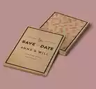 457mic Brown Kraft Paper Save the Date Cards