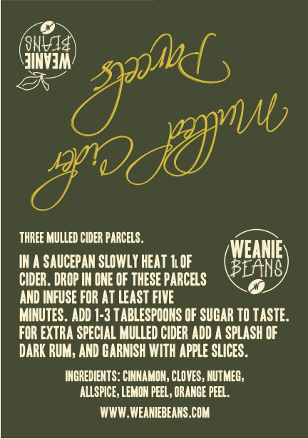 Weanie Beans Mulled Cider labels were printed by Solopress
