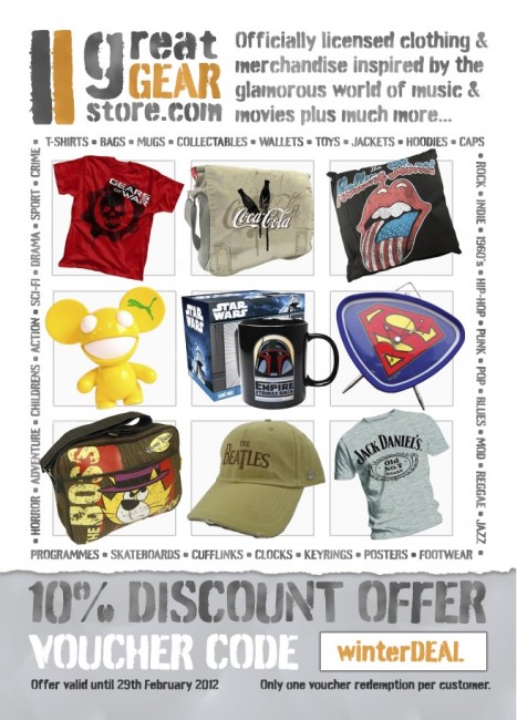 GreatGearStore.com opened for business back in June 2010 Great Gear Store 350gsm silk flyer printing by Solopress