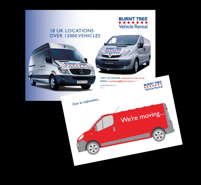 Solopress printed these A5 and A7 silk flyers for Sixth Story and Burnt Tree vehicle rental