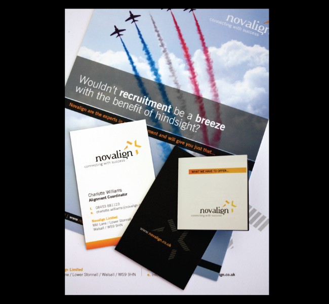 Business cards, brochures and leaflets printed and designed for recruitment agency