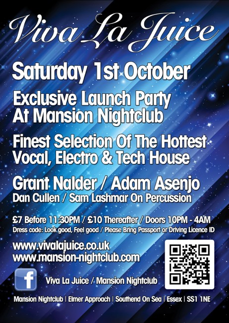 Club poster printing by Solopress for Mansion Nightclub electro tech house