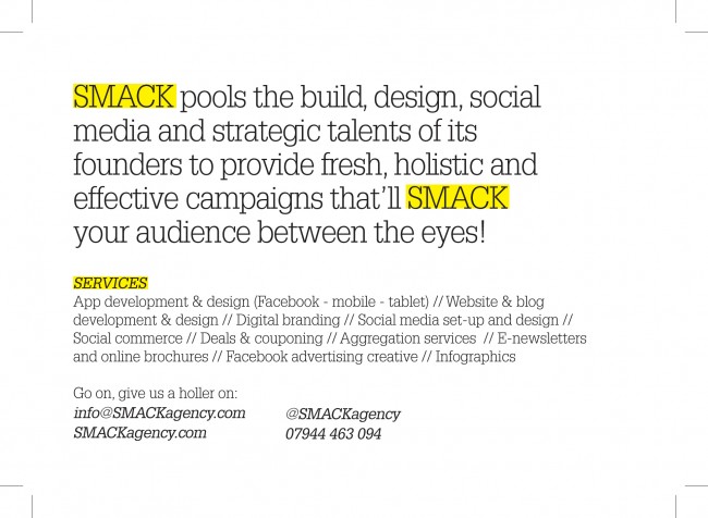 Solopress postcard printing for new London digital design agency SMACK