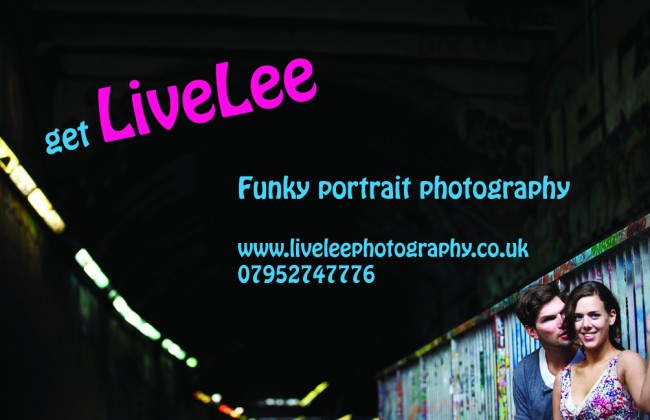 Livelee Portrait Photography matt laminated business cards printed by Solopress 