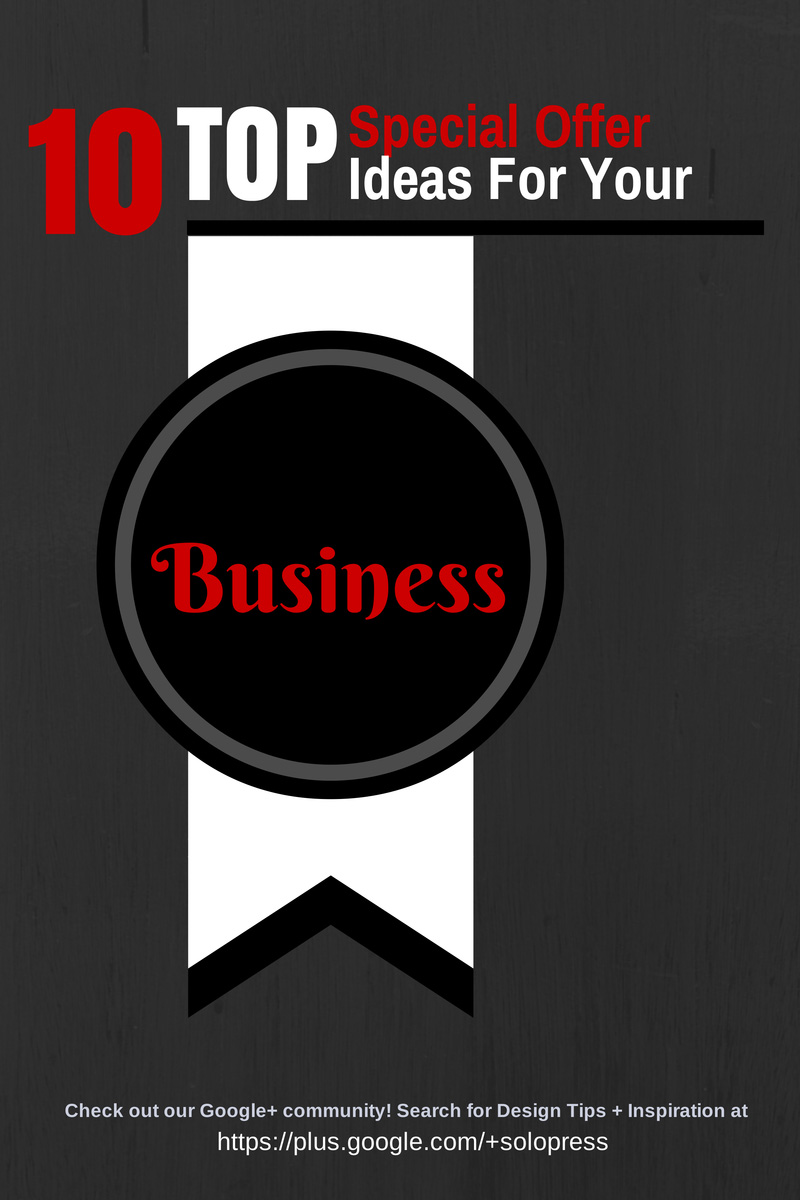 Kopfzeile mit der Aufschrift "Top 10 Ideen für Sonderangebote für Ihr Unternehmen".