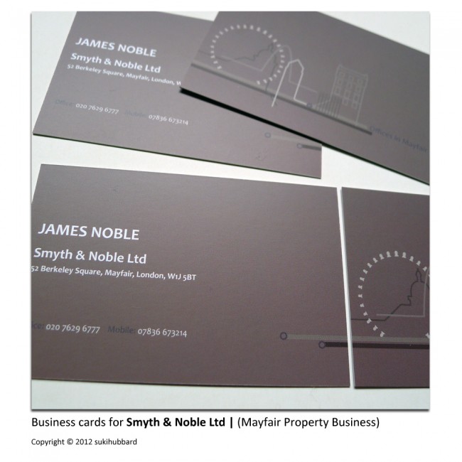 Business Cards printed by Solopress for Suki Hubbard and Smyth Noble
