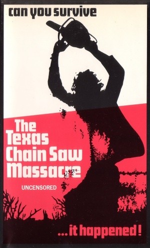 De poster van de horrorfilm The Texas Chain Saw Massacre in de blog van Solopress Printing and Design