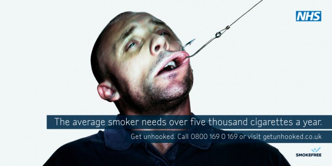 Solopress Design Insight NHS hooked anti smoking poster