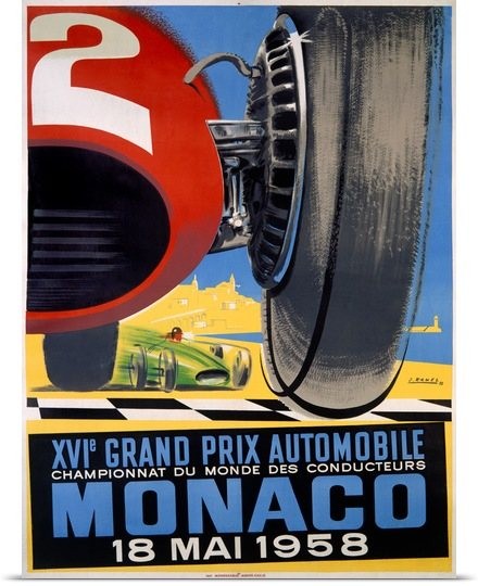 Monaco F1 Grand Prix poster 1958 in Solopress printing blog