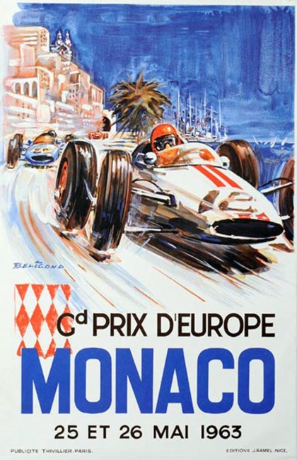 Monaco F1 Grand Prix poster 1963 in Solopress printing blog