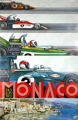 Monaco F1 Grand Prix poster 1973 in Solopress printing blog
