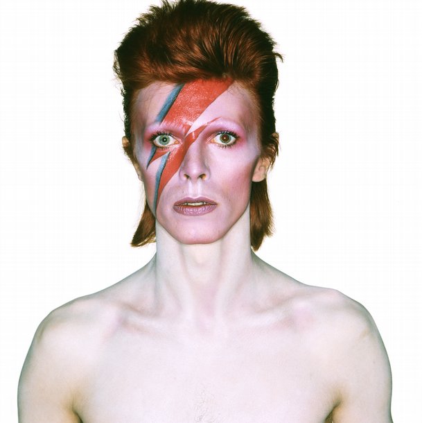 David Bowie album cover shoot voor Aladdin Sane