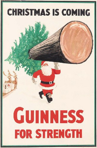 Guinness Santa Christmas Tree timeless poster design