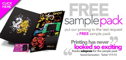 Order your FREE Solopress Printing Sample Pack today