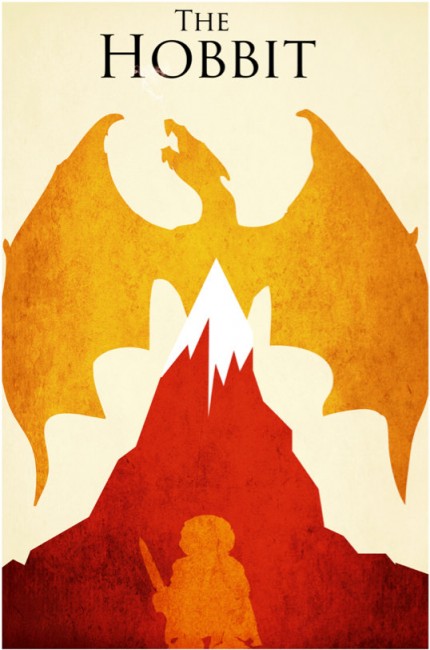 The Hobbit Lonely Mountain minimalist poster by Harshness