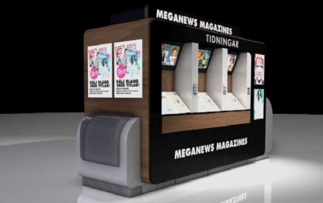 Kiosque à journaux Meganews (impression à la demande)