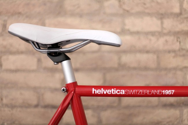 Helvetica bike saddle