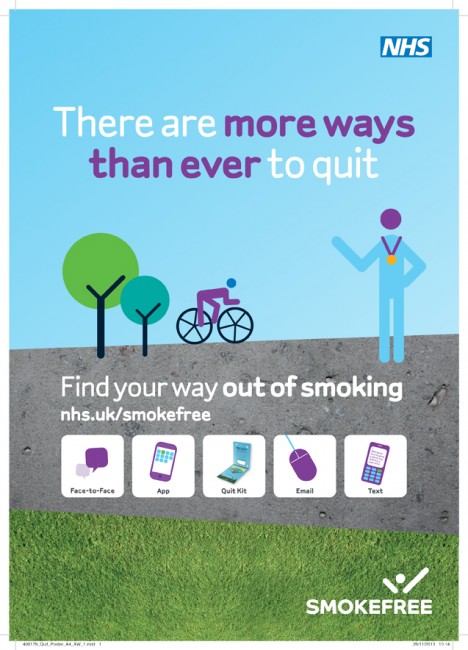 Poster NHS per smettere di fumare A4