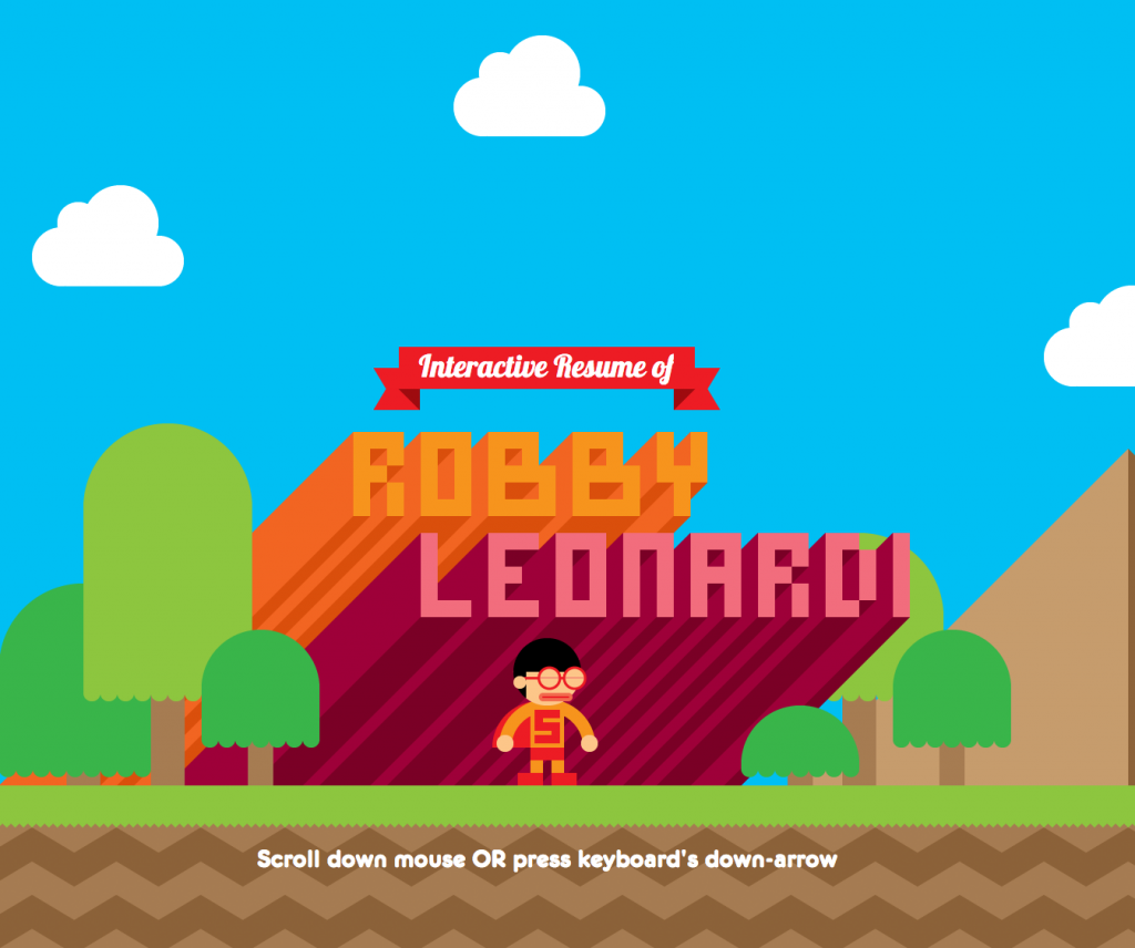 Fotograma del CV interactivo de Robby Leonardi