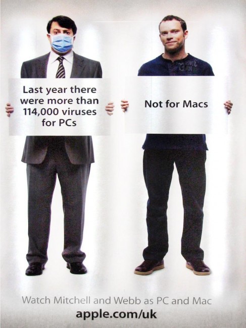 Anúncio impresso Peep Show Mac vs PC