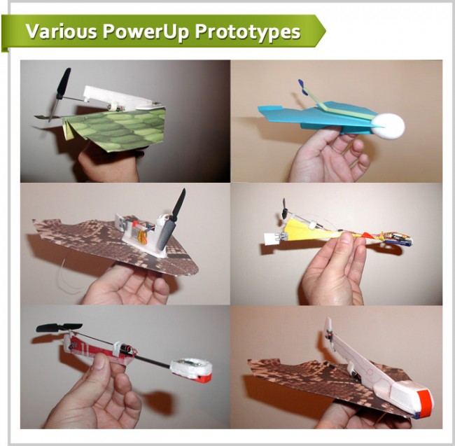 Protótipos de aviões de papel PowerUp