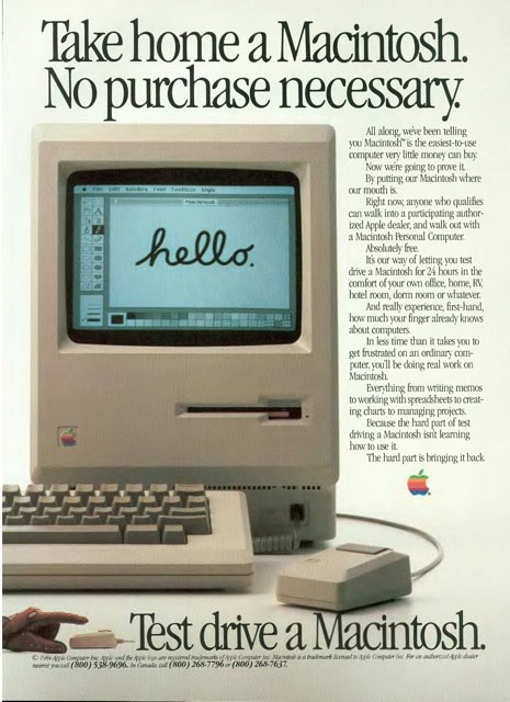 Llévate a casa un anuncio impreso de Macintosh