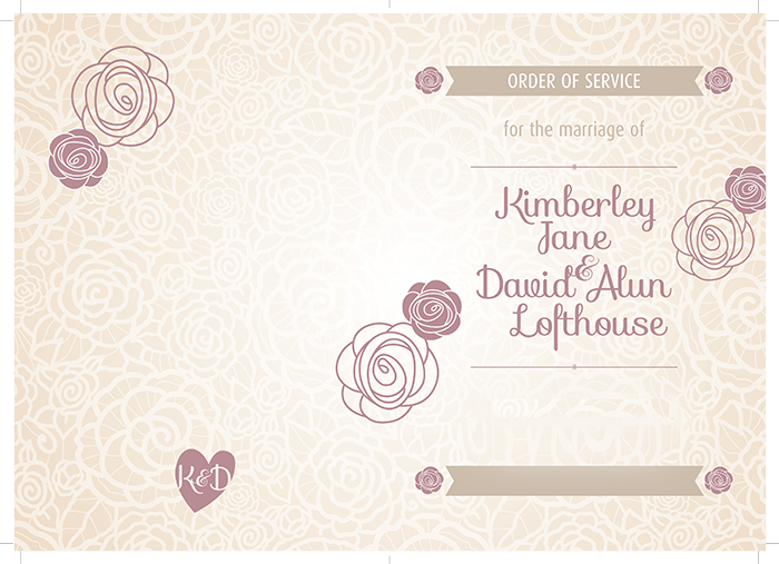Beautiful and elegant wedding seating plan and order printed by Solopress