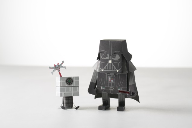 Darth Vader em papel artesanal da Guerra das Estrelas