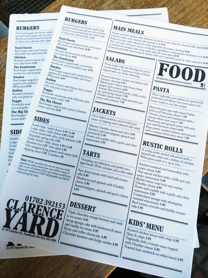 clarence-yard-southend-menu