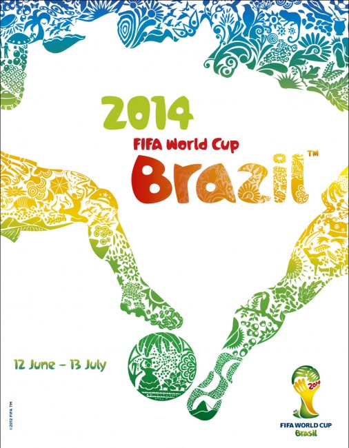 Plakat für die FIFA Fussball-Weltmeisterschaft 2014 in Brasilien