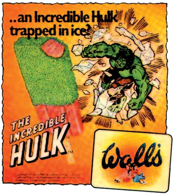 Poster vintage del ghiacciolo "L'incredibile Hulk" di Wall's