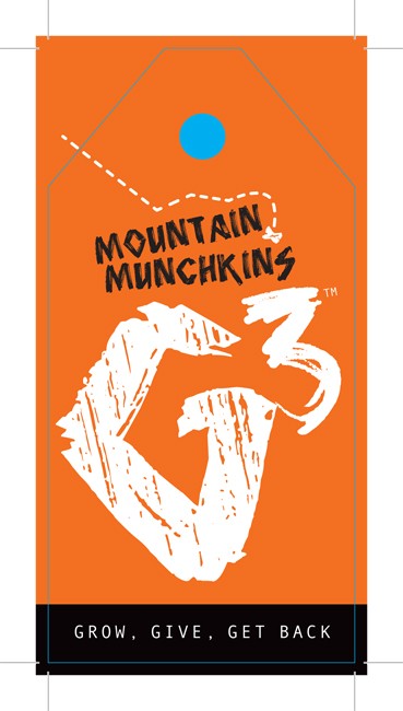 Mountain Munchkins retail swing tags front