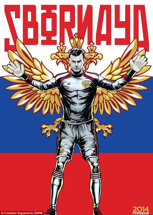 Galhardete da Taça do Mundo da FIFA - Igor Akinfeev, guarda-redes russo do CSKA de Moscovo - Galhardete da FIFA - Futebol-Soccor