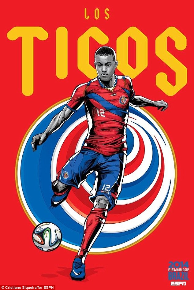 FIFA-Coupe du Monde-2014-Croatie-Joel-Campbell-Arsenal-joueur-football-soccer-poster