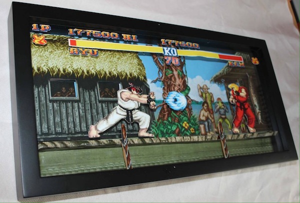 Street Fighter 2 3D-Papier-Diorama