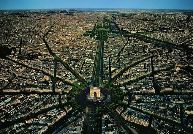 Impresionante foto aérea de París en Francia