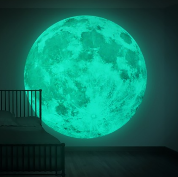 Gorgeous large glow-in-the-dark moonlight wall sticker 