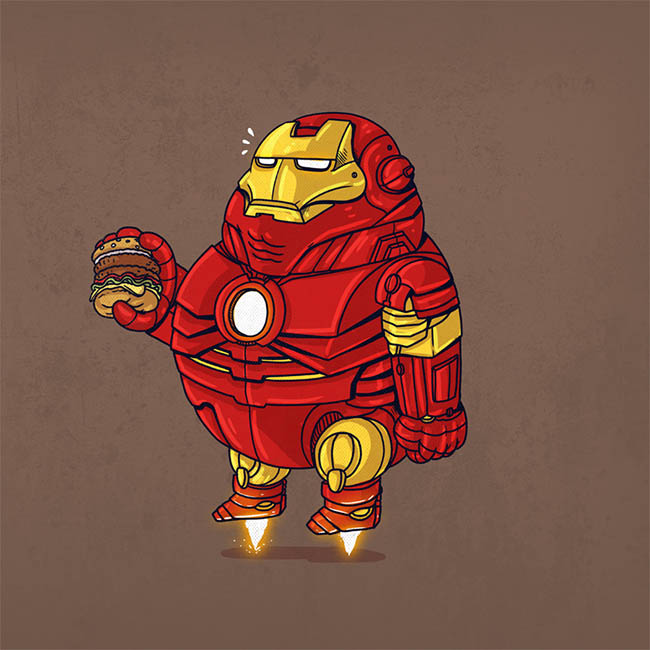 Afbeelding van een erg dikke Iron Man