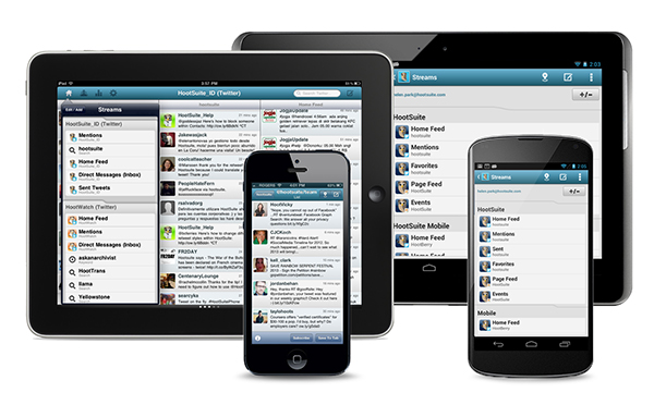 Hootsuite app for managing social networks on smartphones and tablets