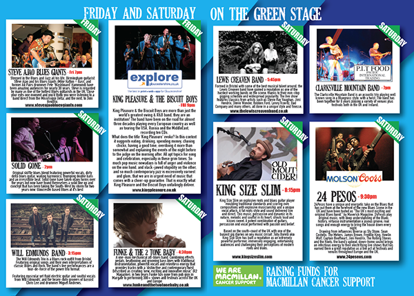 Inside brochure page for Rene Cafe Rhythm & Blues Festival 