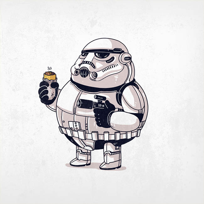 Sketch of a very obsese Stormtrooper.