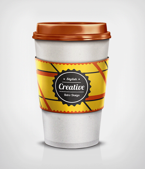 Gif outlining the different colour the coffee cup mockup is available in 