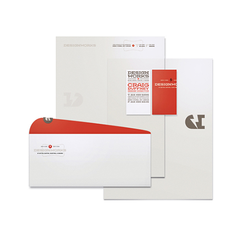 Design Works creative company letterhead and envelopes