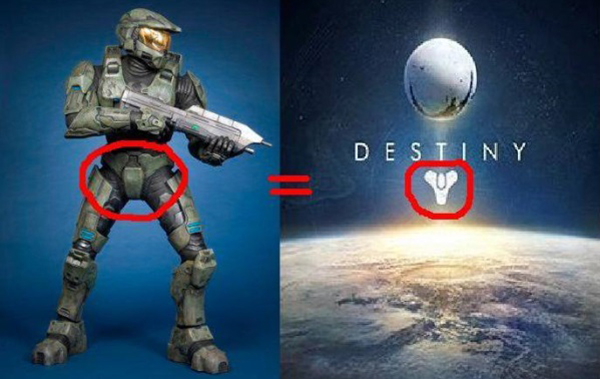 Funny comparison between the Destiny logo and a soldier's crotch