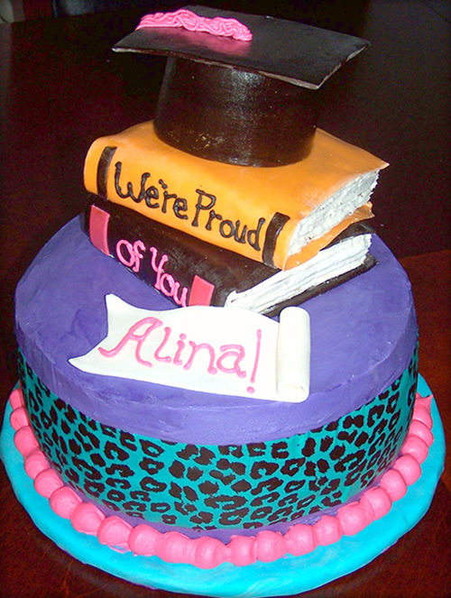 Le gâteau de fin d'études funky d'Alina.