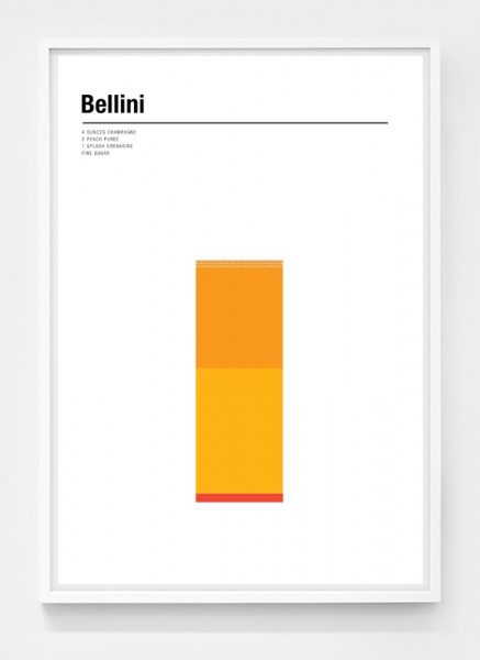 Minimalistisches Bellini-Cocktail-Poster