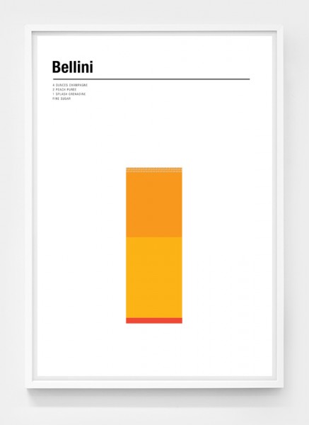 Bellini minimalistyczny plakat koktajlowy