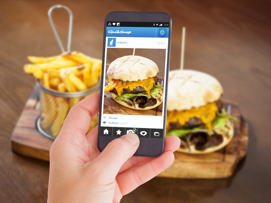 Burger Photo auf sozialen Medien