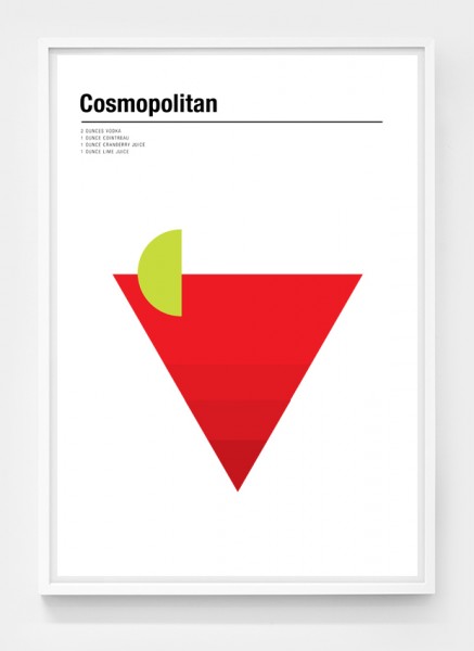 Minimalistyczny plakat koktajlowy Cosmopolitan