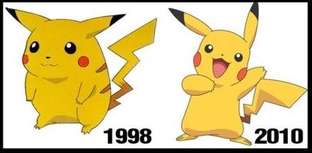Pikachu hier et aujourd'hui une comparaison dans la théorie du Pikachu maigre